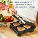 Moulinex GI272D Griglia Elettrica Inicio Adjust 2000W, Piastra Panini e Grill 2-in-1, Antiaderente, Termostato Regolabile