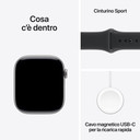 Apple Watch Series 11 GPS 46mm Cassa Alluminio Grigio Siderale con Sport Band Nero - S/M