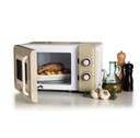 Ariete Linea Vintage 3960 Forno a microonde Vintage, 800W, Capacità 20L, 3 funzioni, 6 livelli di cottura, Timer, Beige