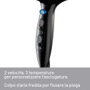 Imetec Asciugacapelli K7 2000, 2200W, Tecnoloiga a ioni, 2 velocità, 3 temperature, Colpo Aria Fredda, Convogliatore Stretto, Diffusore Professionale