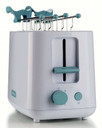 Ariete 157 Tostapane Breakfast, 760W, Capacità 2 fette di pane, Pinze in acciaio inox, 7 livelli di doratura, Pulsante stop, Tocco freddo, White & Aegean Teal