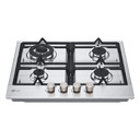 LG CBGZ2414S Piano cottura a gas 60cm, 8,5kW, 4 bruciatori, Griglie in ghisa, Piatto inox