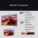 Sony BRAVIA 9 QLED (XR l Mini LED) 85 Pollici 4K HDR Google Smart TV (2024) | Gaming Menu per PlayStation 5, IMAX Enhanced, Dolby Vision Atmos, Chromecast, AirPlay, 120Hz 85XR90