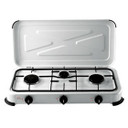 DCG Eltronic EKP 2423 Nero, Bianco Superficie piana Gas 3 Fornello(i)