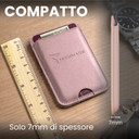 Techmade Smart Wallet Slim Magnetic 3 Carte Black Pink