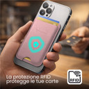 Techmade Smart Wallet Slim Magnetic 3 Carte Black Pink