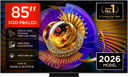 TCL C7L TV 85C7L SQD‑Mini LED da 85", 4K HDR, 3000 nit, 1.624 zone di dimming, Google TV, 144Hz, Dolby Vision & Atmos, Audio Bang & Olufsen