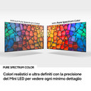 Samsung Mini LED AI TV 75" UE75M70HAUXZT 4K, Processore Mini LED 4K, 4K Upscaling, Color Booster, OTS Lite, Metal Stream Design, Vision AI Smart TV, 2026