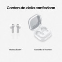 Samsung Galaxy Buds4, White, Corpo in metallo, Altoparlante a 1 via, equalizzatore adattivo, Chiamate cristalline, Audio a 360°, ANC, Controllo adattivo del rumore Connessione senza interruzioni e One UI, Galaxy AI pronto ai comandi vocali