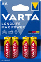 Varta Longlife Max Power, Batteria Alcalina, AA, Mignon, LR6, 1.5V, Blister da 4, Made in Germany