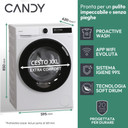 Candy ProWash 500, Lavatrice Carica Frontale 13 KG, 20% più efficente della classe A, 1400 giri, Bianco, Inverter, Vapore, Wi-Fi, Smart Wash, BR 413BL8-S