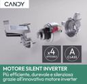 Candy ProWash 500, Lavatrice Carica Frontale 13 KG, 20% più efficente della classe A, 1400 giri, Bianco, Inverter, Vapore, Wi-Fi, Smart Wash, BR 413BL8-S
