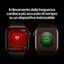 Apple Watch Series 12 GPS, cassa 46 mm in alluminio color bronzo scuro con cinturino Sport oliva - M/L