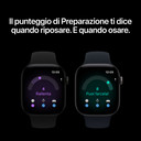 Apple Watch Series 12 GPS, cassa 46 mm in alluminio color bronzo scuro con cinturino Sport oliva - M/L