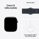Apple Watch Series 12 GPS, cassa 42 mm in alluminio grigio siderale con cinturino Sport blu marino - S/M