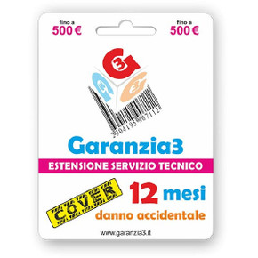 COPERTURA DANNI ACCIDENTALI PER 12 MESI per prodotti fino a 500 €