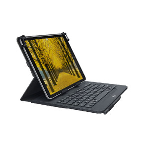 Logitech Universal Folio Cover iPad o Tablet con Tastiera Bluetooth Wireless, Per la maggior parte dei tablet da 9-10", iOS, ‎Android, Windows, ‎Italiano Qwerty, Nero