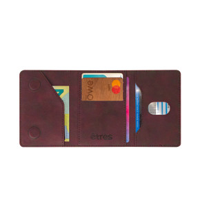 ETRES Smart Wallet Classic Red Color SNAP CONNECT Bordeaux