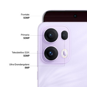 OPPO Reno13 Pro 5G AI Smartphone, Tripla fotocamera 50+50+8MP, Selfie 50MP, Display 6.83” 120HZ AMOLED FHD+, 5800mAh, RAM 12GB(Esp4GB/8GB/12GB)+ROM 512GB, [Versione Italia], Plume Purple