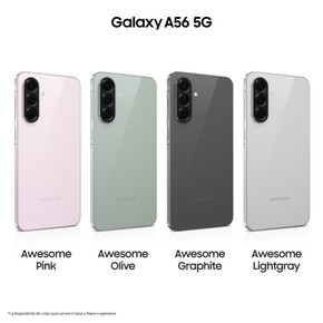 Samsung Galaxy A56 5G, Smartphone con Funzioni intelligenti, Display Super AMOLED 6.7”, 8GB RAM, 128GB, Camera 50MP, Batteria 5.000 mAh, IP67, Awesome Graphite Samsung Galaxy A56 5G, Smartphone con Funzioni intelligenti, Display Super AMOLED 6.7”, 8GB RAM, 128GB, Camera 50MP, Batteria 5.000 mAh, IP67, Awesome Graphite