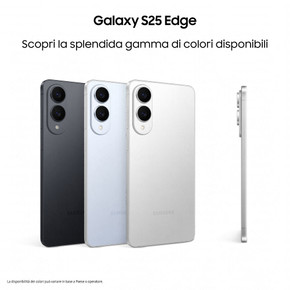 Samsung Galaxy S25 Edge, Smartphone AI, Display 6.7'' QHD+ Dynamic AMOLED 2X, Fotocamera 200MP, RAM 12GB, 256GB, 3.900 mAh, Titanium Silver