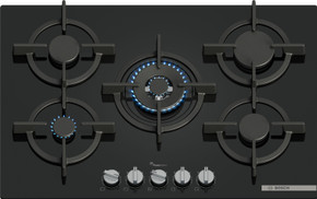 Bosch Serie 6 PPQ7A6I15 Piano cottura a gas 75 cm 5 fuochi Vetro Nero