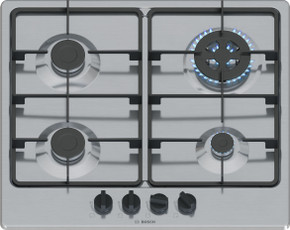 Bosch Serie 4 PGH6B5K60 Piano cottura a gas 60 cm 4 fuochi Acciaio Inox