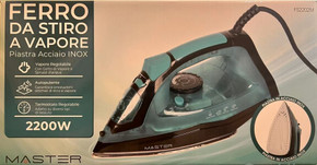 Master Ferro da Stiro a Vapore FS2202M – 2200W Piastra Inox – Azzurro