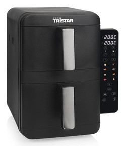 Tristar FR-9074 friggitrice Doppia 9 L Indipendente 2400 W Friggitrice ad aria calda Nero, Grigio