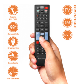 Techmade Telecomando Universale 3 in 1 TM-URI01 – TV SAT DVD – Nero