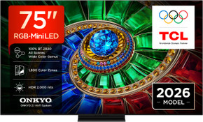 TCL RM7L 75RM7L TV 190,5 cm (75") 4K Ultra HD Smart TV Wi-Fi Nero 2000 cd/m²