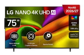 LG NANO 4K UHD AI 75NU850B6LA 190,5 cm (75") 4K Ultra HD Smart TV Wi-Fi Nero