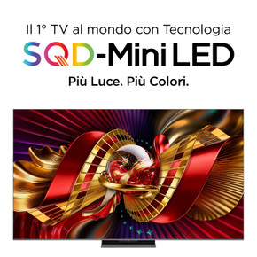 TCL C8L TV 65C8L SQD Mini LED da 65", 4K HDR, 5000 nit, 2.040 zone di dimming, Google TV, 144Hz, Dolby Vision & Atmos, Audio Bang & Olufsen