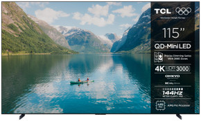 TCL Serie Smart TV QD-MiniLED 4K 115" 115C7K, 144Hz, audio Onkyo 4.2.2, Dolby Vision IQ & Atmos, Google TV