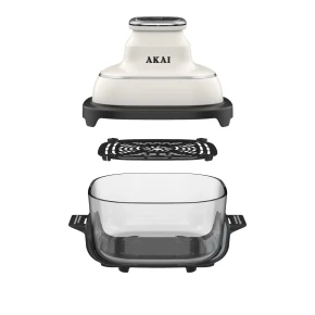 Akai Friggitrice Ad Aria Digitale 4,2L 1500W Bianca con Contenitore in Vetro