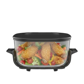 Akai Friggitrice Ad Aria Digitale 4,2L 1500W Nera con Contenitore in Vetro