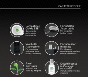 Macchina da Caffè a Cialde Kremia Lollo Caffè E.S.E. 44mm 15 Bar Compatta Decalcificante in Omaggio Grigia