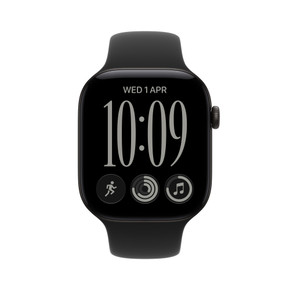Apple Watch Series 12 GPS, cassa 42 mm in alluminio nero con cinturino Sport nero - S/M