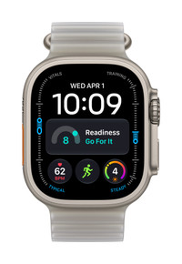 Apple Watch Ultra 4 GPS + Cellular, Cassa 49 mm in titanio naturale con cinturino Ocean grigio traslucido