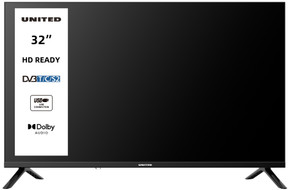 United UNLED32M10 TV 32" HD, Triplo tuner DVBT2/C/S2 HEVC MAIN10, Dolby Audio, Parental Control