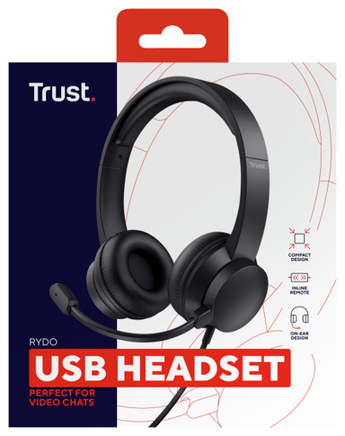 Trust Rydo Auricolare Cablato A Padiglione Musica e Chiamate USB tipo A Nero