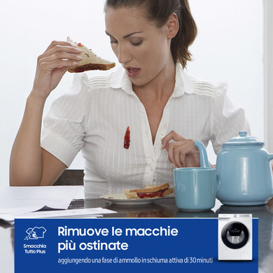 Samsung WW90T684DLH/S3 lavatrice a caricamento frontale Ecodosatore+Addwash™ 9 kg Classe A 1400 giri/min, Porta nero/inox + Display silver