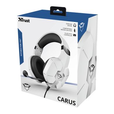 Trust GXT 323W Carus Auricolare Cablato A Padiglione Giocare Bianco