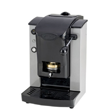 Faber Italia Slot Plast - Macchina da Caffè a Cialde, 15 Bar, Design Compatto Nero/Silver