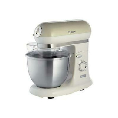 Ariete 1588 Impastatrice Planetaria - Pane, pizza e dolci - 7 Velocità - 3 Fruste - 5,5 Litri - Acciaio Inox - 2400 Watt - Linea Vintage - Beige