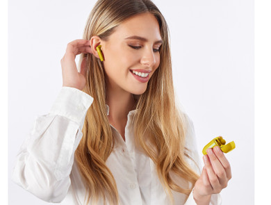 SBS Nubox Auricolare True Wireless Stereo (TWS) In-ear Musica e Chiamate USB tipo-C Bluetooth Giallo