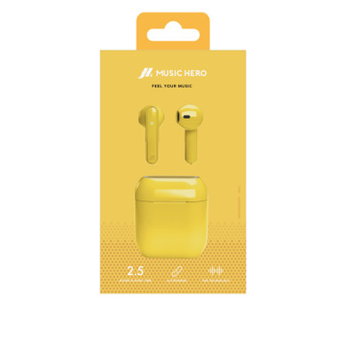 SBS Nubox Auricolare True Wireless Stereo (TWS) In-ear Musica e Chiamate USB tipo-C Bluetooth Giallo