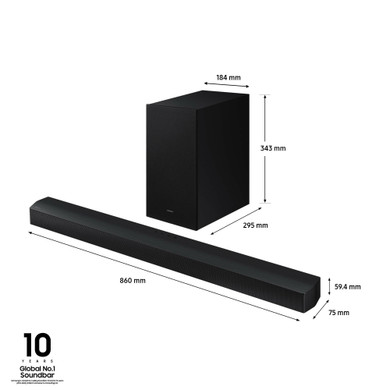 Samsung Soundbar HW-B650D/ZF Serie B, 4 Speaker, Wireless Dolby 5.1ch, Audio a 3.1 Canali, Surround sound expansion, Compatibile con Alexa e Google Assistant, Black 2024