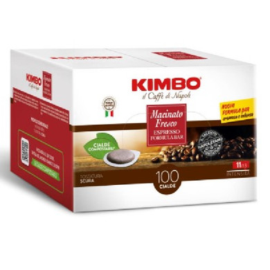 Kimbo Cialde Compostabili Macinato Fresco - 100 Pz Espresso Bar Cremoso e Intenso