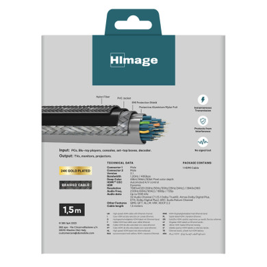 HIMAGE HIP21HDMI8K15MMB cavo HDMI 1,5 m HDMI tipo A (Standard) Grigio